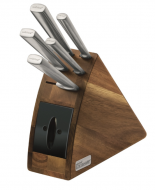 5 pce Knife Block with Sharpener